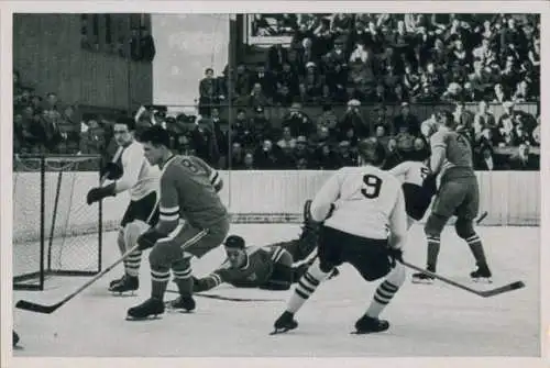 Sammelbild Olympia 1936, Eishockeyspiel Kanada gegen USA