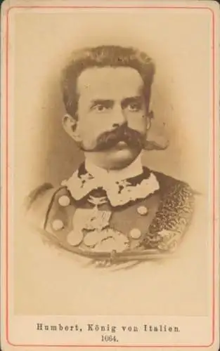 CdV Umberto I, König von Italien, Portrait in Uniform