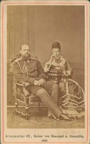 CdV Alexander III, Kaiser von Russland, Dagmar von Dänemark, Portrait, um 1885