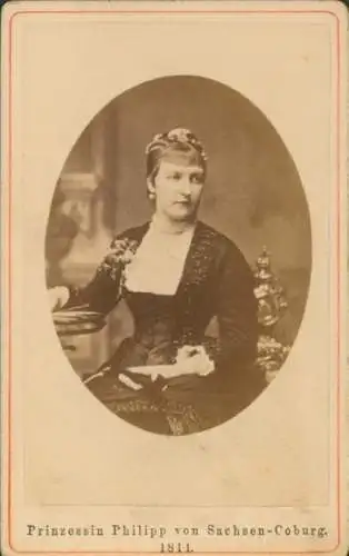 CdV Prinzessin Philipp von Sachsen-Coburg, Louise von Belgien, Portrait
