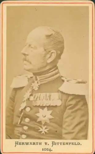 CdV Generalfeldmarschall Eberhard Herwarth von Bittenfeld, Portrait