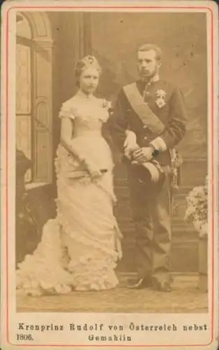 CdV Kronprinz Rudolf von Österreich, Stephanie von Belgien, Portrait