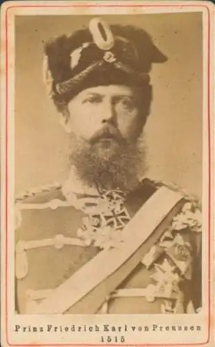 CdV Prinz Friedrich Karl von Preußen, Portrait, Husarenuniform