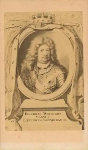 CdV Kurfürst Friedrich Wilhelm von Brandenburg, Portrait
