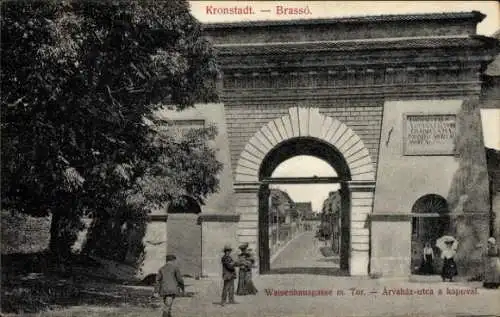 Ak Brașov Brassó Kronstadt Rumänien, Waisenhausgasse, Tor