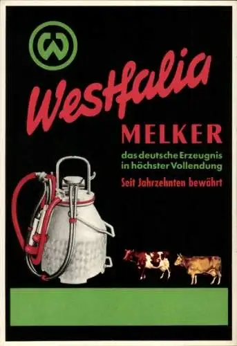 Ak Werbung, Westfalia-Melker, Kühe, Milch