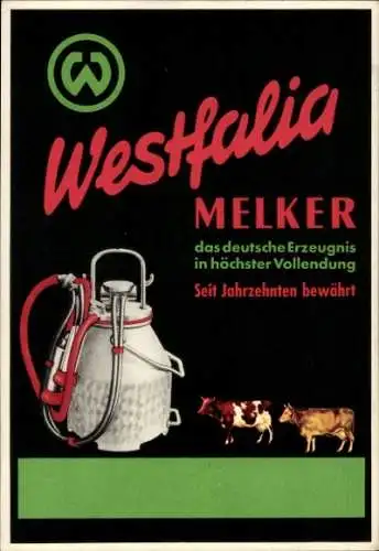 Ak Werbung, Westfalia-Melker, Kühe, Milch