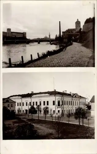 Ak Narva Narwa Estland, Fluss, Amtsgebäude