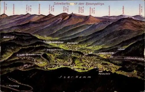 Ak Schreiberhau Schlesien, Hirschberg, Kiesewald, Mariental, Siebenhäuser, Hochstein