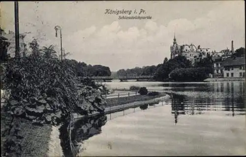 Ak Kaliningrad Königsberg Ostpreußen, Schlossteichpartie