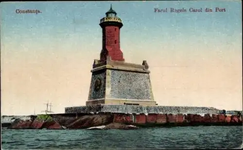 Ak Constanța Konstanza Rumänien, Farul Regele Carol din Port