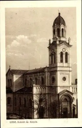 Ak Lodz Lodsch Polen, Katholische Kirche, Kościół Świętego Krzyża