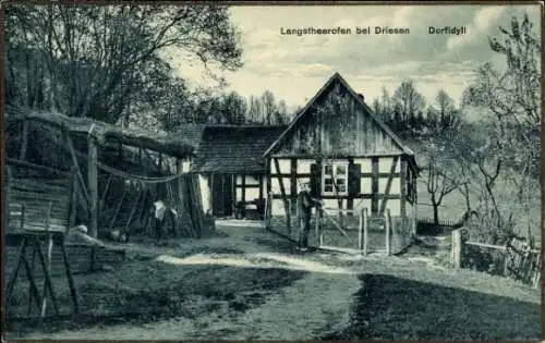 Ak Langstheerofen bei Driesen Neumark Drezdenko Ostbrandenburg, Dorfidyll