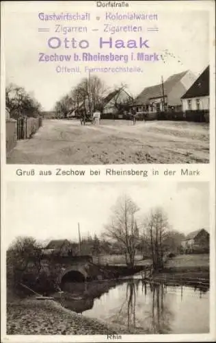 Ak Zechow Rheinsberg in der Mark, Rhin, Dorfstraße