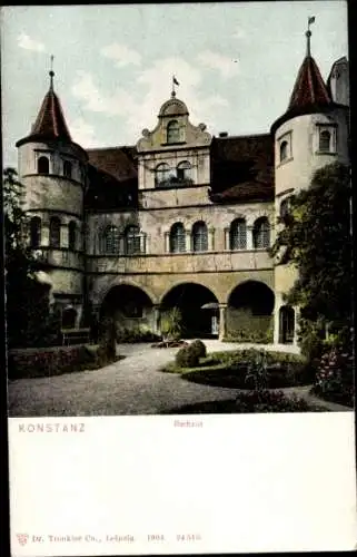 Ak Konstanz am Bodensee, Rathaus, Parkanlage, Fassade