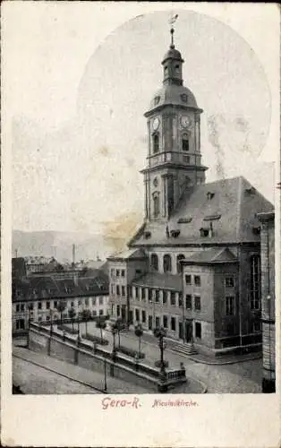 Ak Gera in Thüringen, Nikolaikirche, Turmuhr