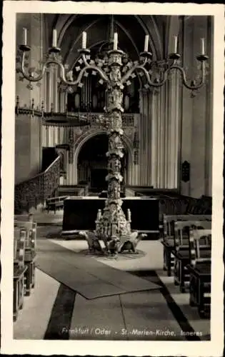 Ak Frankfurt an der Oder, Sankt Marienkirche, Innenansicht