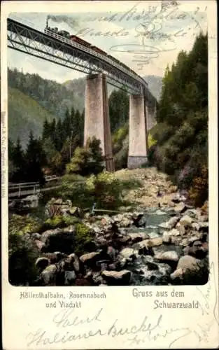 Ak Breitnau Schwarzwald, Höllentalbahn, Ravennabach, Viadukt, Ravennabrücke