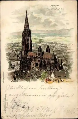 Ak Freiburg im Breisgau, Münster, Panorama