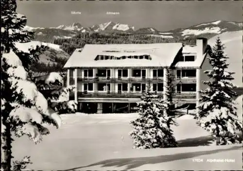 Ak Balderschwang im Allgäu, Alpchalet-Hotel, Winter, Säntis, Allmann