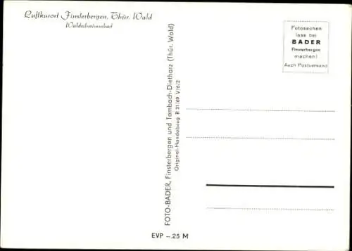 Ak Finsterbergen Friedrichroda im Thüringer Wald, Waldschwimmbad, Sprungturm, Badegäste