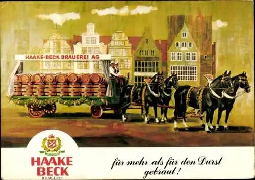 Künstler Ak Bremen, Haake Beck Brauerei AG, Pferdekarren