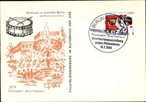 Ak Berlin, Miniaturen zur Geschichte Berlins, 1979 Pionierpalast Ernst Thälmann