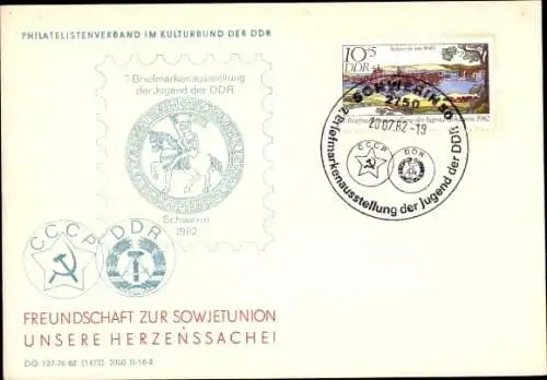 Ak Schwerin in Mecklenburg, Stempel, 7. Briefmarkenausstellung der DDR, 1982