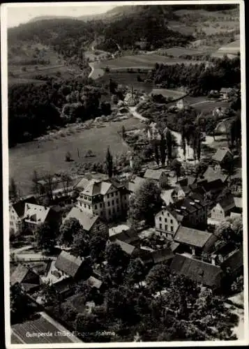 Ak Gumperda in Thüringen, Landschulheim, Fliegeraufnahme, Panorama