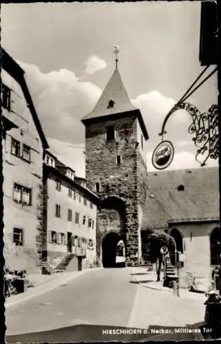 Ak Hirschhorn am Neckar Hessen, Teilansicht, Mittleres Tor