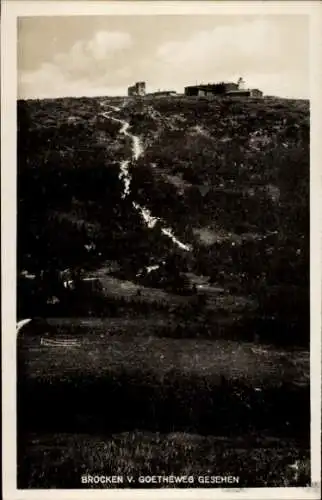 Ak Brocken Nationalpark Harz, Blick vom Goetheweg