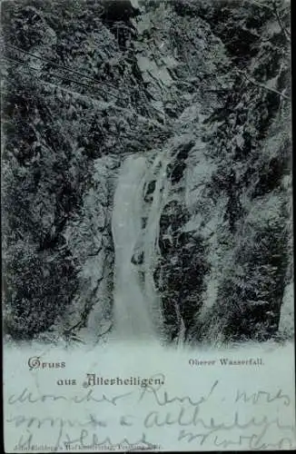 Ak Allerheiligen Oppenau, Blick auf  oberen Wasserfall mit Pfad