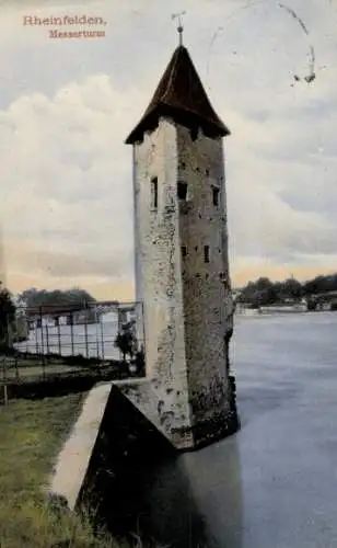 Ak Rheinfelden in Baden, Messerturm, Fluss
