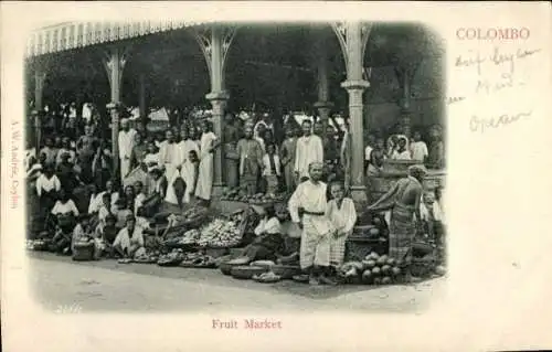 Ak Colombo Ceylon Sri Lanka, Obstmarkt