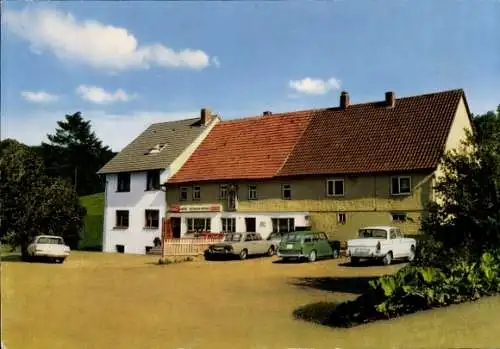 Ak Oberweißenbrunn Bischofsheim an der Rhön, Gasthof zum Mühlengrund, Autos