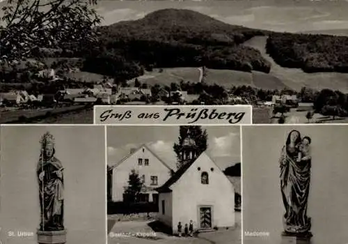 Ak Prüßberg Michelau im Steigerwald Unterfranken, Panorama, Madonna, St. Urban, Gasthof-Kapelle