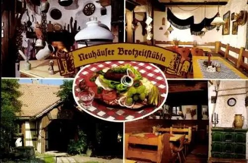 Ak Prüßberg Michelau im Steigerwald Unterfranken, Neuhäuser Brotzeitstübla, Weintrauben