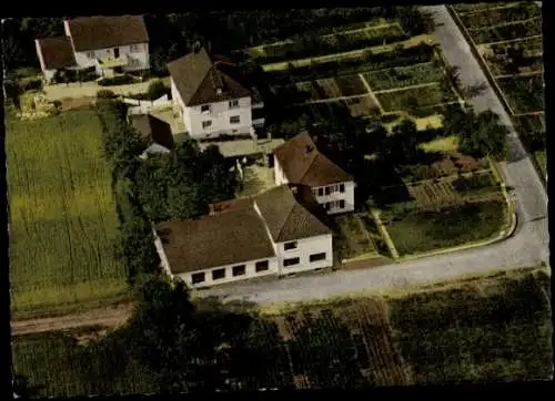 Ak Unterebersbach Niederlauer in Unterfranken, Gasthof Wiesengrund, Blick aus der Luft