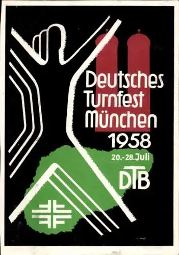Künstler Ak München Bayern, Deutsches Turnfest München 1958, DTB