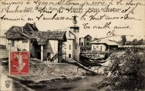 Ak Lyon Rhône, Kolonialausstellung 1914, Alpendorf