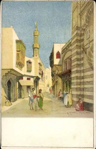 Künstler Ak Szene in einer arabischen Ortschaft