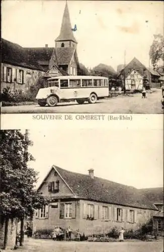 Ak Gimbrett Berstett Elsass Bas Rhin, Autobus, Wohnhaus