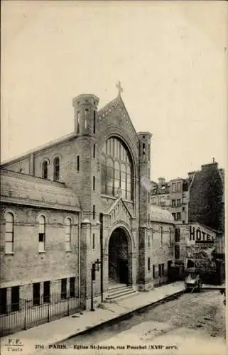 Ak Paris XVII., Kirche Saint-Joseph, Rue Pouchet