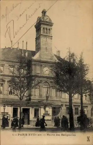 Ak Paris 17. Jahrhundert, Rathaus von Batignolles
