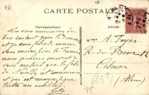 Ak Paris XV Vaugirard, Gare Montparnasse, Straßenbahn