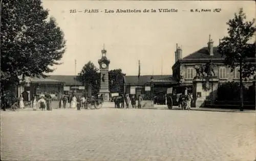 Ak Paris 19. Jahrhundert La Villette, Die Schlachthöfe von La Villette