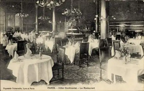 Ak Paris XIX, Hotel Continental, Restaurant