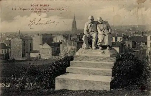 Ak Paris XX., Square du Père Lachaise, Le Declin
