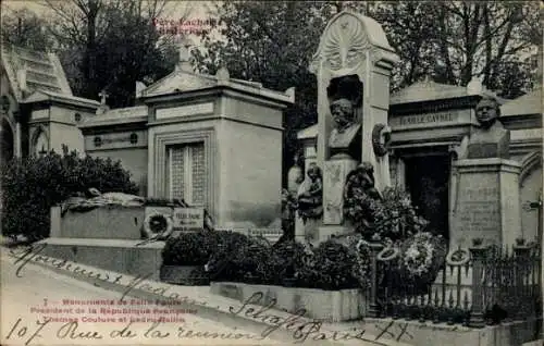 Ak Paris XX, Friedhof Père Lachaise, Denkmal für Felix Faure, Präsident der Republik