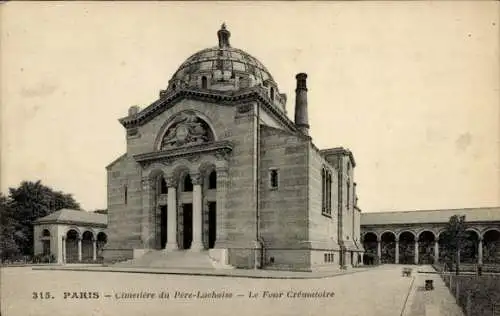 Ak Paris XX, Friedhof Père Lachaise, Krematorium Le Four